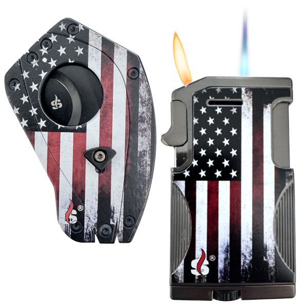 Ergo & DOS LE Cutter & Lighter USA Distress Flag Gift Pack